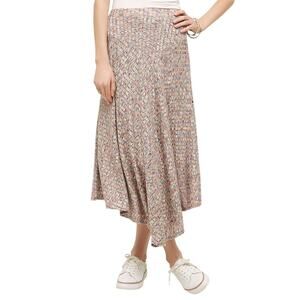 Anthropologie Vanessa Virginia Parque Knit Pull On Asymmetrical Midi Skirt